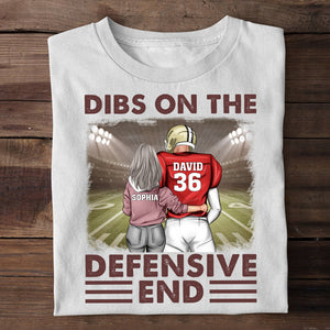 American Football Couple Dibs On The Defensive End Custom Shirts - Shirts - GoDuckee