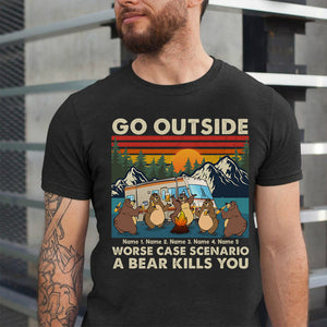 Personalized Camping Gift Shirt For Bear Buddies Go outside Worst case scenario A bear kills you Custom Shirts - Shirts - GoDuckee