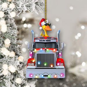 Truck Christmas Ornament, Personalized Duck Christmas Ornament - Christmas Gift For Truck Driver - Ornament - GoDuckee