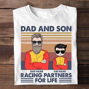 Personalized Racing Gifts Shirt Ideas For Racing Dad and son Racing partners for life Custom Shirts - Shirts - GoDuckee
