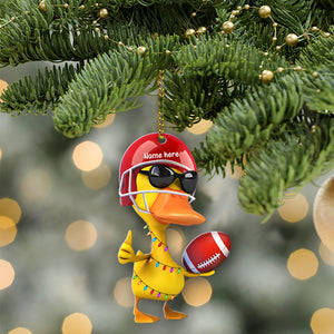 American Football Duck - Personalized Christmas Ornament - Christmas Gift For Football Lovers - Ornament - GoDuckee