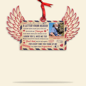 A Letter From Heaven, Heaven Personalized Photo Wood Ornament Christmas Gift - Ornament - GoDuckee