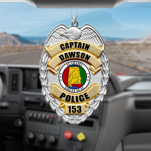 Custom State Seal, Police Badge Car Ornament & Keychain - Ornament - GoDuckee