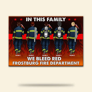 Personalized Firefighter Brother & Sister Poster - In This Family We Bleed Red - Poster & Canvas - GoDuckee