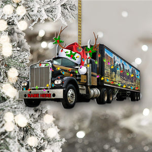 Trucker Christmas Semi Truck 1 Custom Shape Ornament - Ornament - GoDuckee