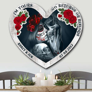 I'm Yours, No Returns or Refunds - Couple Wood Sign, Personalized Wood Sign, Gift for Him/Her - Wood Sign - GoDuckee