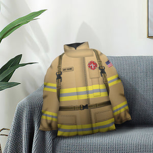 Personalized Firefighter Uniform Pillow - Custom Logo, Name - Pillow - GoDuckee