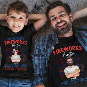 Dad and Kid Fireworks Director and Assistant, Personalized Shirts, Family Matching Shirts - Shirts - GoDuckee