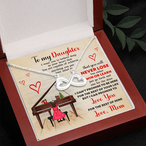 Piano Just Go Forth And Aim For The Skies - Personalized Infinity Hearts Necklace - Gift for Piano Players - Jewelry - GoDuckee