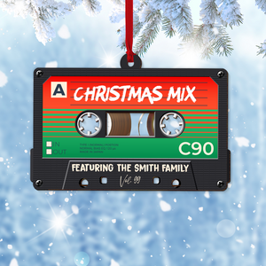 Vintage Cassette Tape Music Mix, Personalized 2 Layered Mix Ornament, Christmas Gift For Family, Couple, Friend - Ornament - GoDuckee