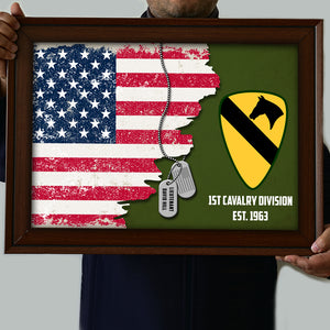Military Division and America Flag - Custom Military Unit Poster - Poster & Canvas - GoDuckee