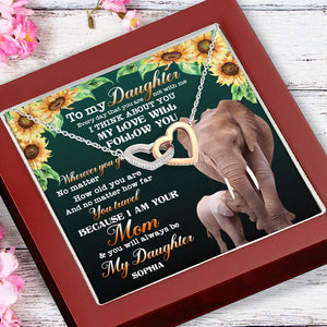 My Love Will Follow You - Personalized Interlocking Hearts Necklace - Gift for Daughter - Jewelry - GoDuckee