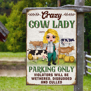 Parking Only Violators Will Be Wethered Disbudded And Culled, Personalized Metal Sign, Gifts for Farming Girls - Metal Wall Art - GoDuckee
