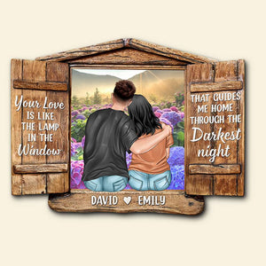 Your Love Is Like The Lamp In The Window, Personalized Couple Wood Sign, Gift for Him/Her - Wood Sign - GoDuckee