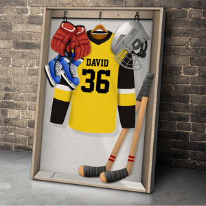 Personalized Hockey Apparel and Equipment Poster - Custom Name, Number - Poster & Canvas - GoDuckee