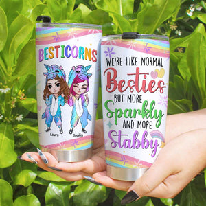 Unicorn Besties, Like Normal Besties But More Sparkly And Stabby, Personalized Tumbler - Tumbler Cup - GoDuckee