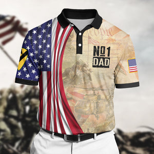 Veteran Dad Dedicated and Devoted To Family Friends Freedom, Personalized Polo Shirt, Gifts for Dads - AOP Products - GoDuckee