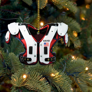 American Football Shoulder Pads - Personalized Christmas Ornament - Ornament - GoDuckee