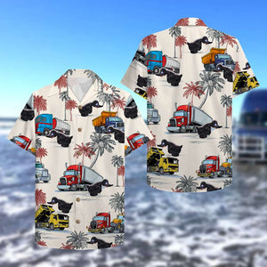 Duck Truck Pattern Hawaiian Shirt, Aloha Shirt For Trucker - Hawaiian Shirts - GoDuckee