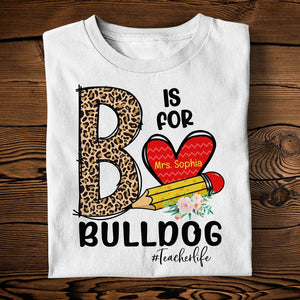 Custom Leopard Alphabet Shirt, Letter For Name - Back To School Gift for Teachers - Shirts - GoDuckee