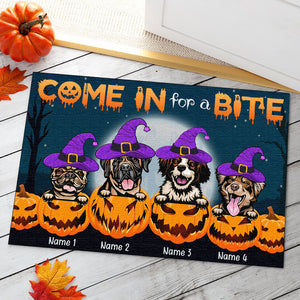 Personalized Witch Dog Breeds Doormat - Come In For A Bite - Doormat - GoDuckee