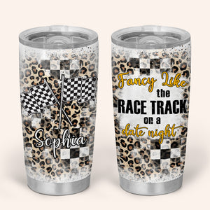 Personalized Checkered Racing Tumbler - For Racing Girl Fancy like the race track on a date night - Tumbler Cup - GoDuckee