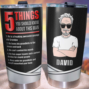 Personalized Tumbler For Grandpa, 5 Things You Should Know About This Grandpa - Tumbler Cup - GoDuckee