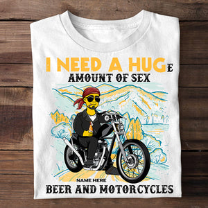 Simpsonalized Gifts Shirt Ideas For Biker, I Need a Huge Amount of Sex, Beer and Motorcycles Custom Shirts - Shirts - GoDuckee