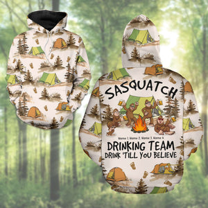 Personalized Drinking Bigfoot All Over Print Shirt - Sasquatch Drinking Team Drink 'till you believe - AOP Products - GoDuckee