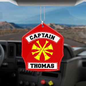 Firefighter Captain Personalized Flat Car Ornament - Ornament - GoDuckee