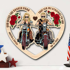 God Bless The Broken Road That Led Me Straight To You, Personalized Wood Art, Gift for Him/Her - Wood Sign - GoDuckee