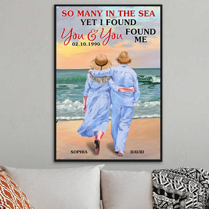 So Many In The Sea Yet I Found You and You Found Me, Personalized Canvas Print for Couples - Poster & Canvas - GoDuckee