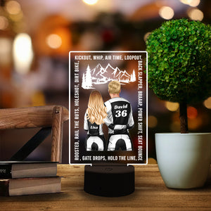 Kickout Whip Air Time Loop Out - Personalized Led Night Light - Gift for Motocross Couple - Couple Shoulder to Shoulder - Led Night Light - GoDuckee