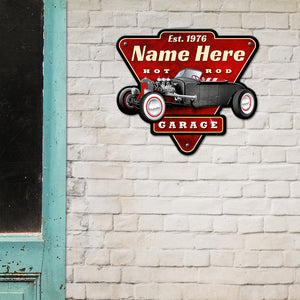 Drag Racing Metal Sign - Custom Hot Rod Garage Name - Metal Wall Art - GoDuckee
