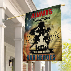 Veteran Always Remember Our Heroes, Personalized House Flag, Military Gifts - Flag - GoDuckee