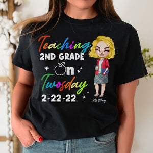 Teacher Teaching On Twosday 2-22-22 Personalized Shirts - Shirts - GoDuckee