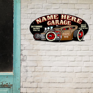 Custom Hot Rod Garage's Name Metal Sign - Built Not Bought, In Rust We Trust Fol6-Vd2 - Metal Wall Art - GoDuckee