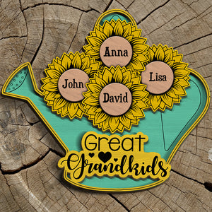 Grandma's Great Grandkids - Personalized 3D 2-Layered Wood Art - Gift for Grandparents - Wood Sign - GoDuckee