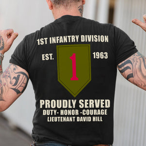 Personalized Veteran Shirts - Proudly Served Duty Honor Courage- Custom Military Unit - Shirts - GoDuckee