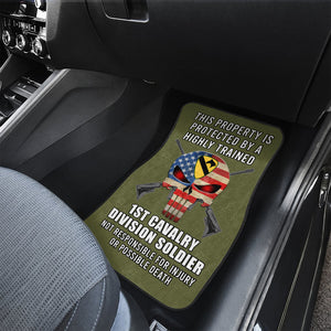 This Property Is Protected By A Highly Trained - Personalized Car Mats - Doormat - GoDuckee