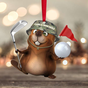 Gopher Playing Golf - Bushwood Country Club - Carl's 19th Hole - Personalized Christmas Ornament - Ornament - GoDuckee