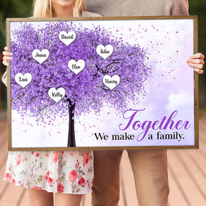 Personalized Purple Tree Of Life With Heart Poster - Together We Make A Family - Gift for Family - Poster & Canvas - GoDuckee