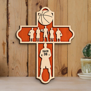 Basketball Player Insider A Cross - Personalized 3D Wood Art - Gift for Basketball Players - Wood Sign - GoDuckee