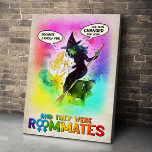 Personalized LGBT Witch Poster - And They Were Roommates - Rainbow Color - Poster & Canvas - GoDuckee