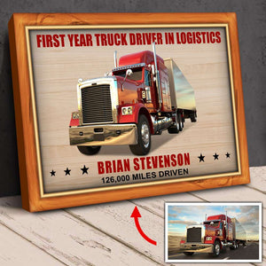 Custom Truck Photo Poster - First Year Trucker Driver In Logistics - Poster & Canvas - GoDuckee
