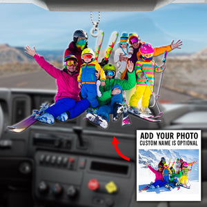 Family Moment - Personalized Flat Car Ornament - Gift for Family Members - Ornament - GoDuckee