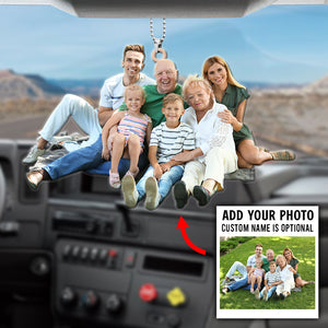 Family Moment - Personalized Flat Car Ornament - Gift for Family Members - Ornament - GoDuckee