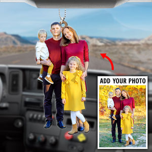 Custom Image-Family Personalized Flat Car Ornament - Ornament - GoDuckee