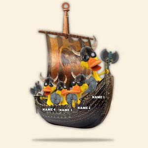 Viking Duck - Personalized Christmas Ornament - Gifts for Viking Lovers - Ducks on A Viking Boat - Ornament - GoDuckee