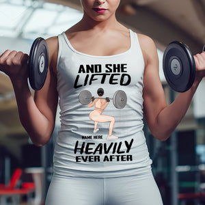 Personalized Powerlifting Girl Racerback Tank - My Muscles Ate My Thigh Gap - Shirts - GoDuckee